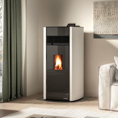 Poêle à granulés - BIANCA LUX - PALAZZETTI LELIO - 12 kW / au sol / contemporain