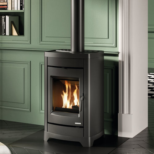 Poêle à bois - Charlotte - PALAZZETTI LELIO - 5 kW - 10 kW / sur pieds / contemporain