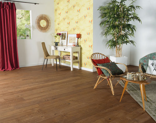 Parquet contrecollé - ORIGINE CUIR DIVA - PANAGET - massif / en chêne / pont de bateau
