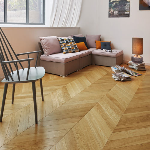 Parquet contrecollé - CLASSIC 90 - PANAGET - en chêne / point de Hongrie / brossé