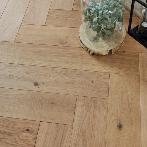 Parquet contrecollé - AUTHENTIQUE BOIS FLOTTÉ 139 - PANAGET - en chêne / à batons rompus / brossé