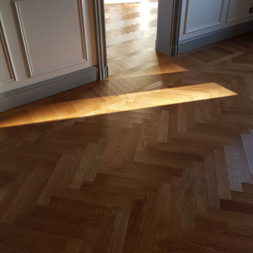 Parquet contrecollé - BABYLONE - PARQUETERIE BEAU SOLEIL - massif / en chêne / à batons rompus