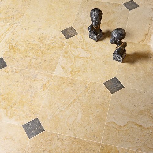 Carrelage en pierre naturelle - AUBEROCHE RUBANÉE - OCCITANIE PIERRES - mat / d'intérieur / de salon