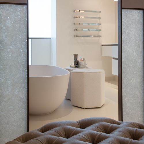 Paroi de douche fixe - ICE NUGGET - OCCITANIE PIERRES - en niche / en verre trempé