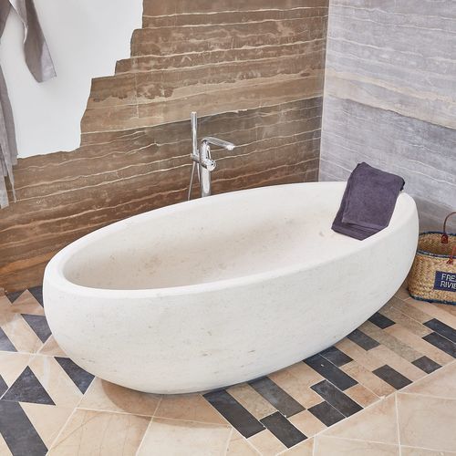 Baignoire ovale - BORRÈZE - OCCITANIE PIERRES - à poser / pour habitat / en pierre