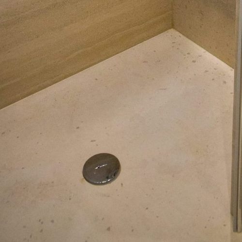 Bac à douche rectangulaire - AUBEROCHE - OCCITANIE PIERRES - à poser / en pierre / antidérapant