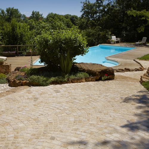 Pavé en pierre naturelle - PEACOCK TAIL - OCCITANIE PIERRES - d'extérieur / de terrasse / de jardin