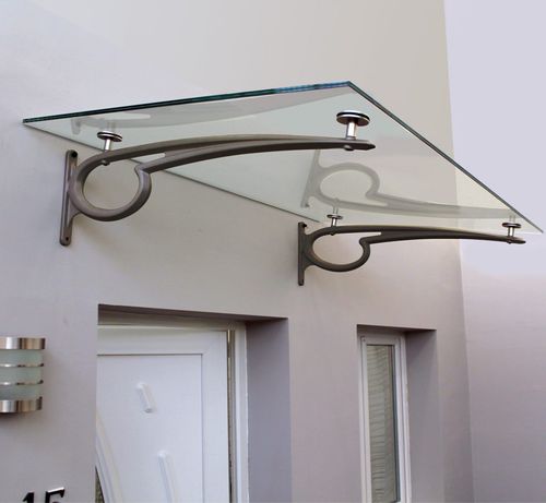 Auvent pour porte - GAYA - ORIAL - en aluminium / en verre / plat