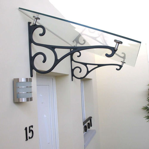 Auvent pour porte - GALÉA - ORIAL - en aluminium / en verre / incliné