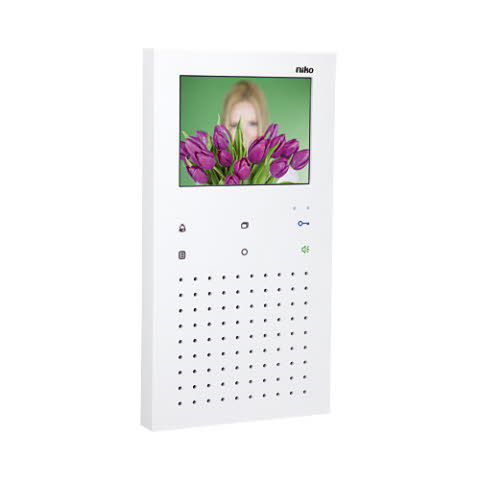 Visiophone blanc - 10-570 - Niko - d'intérieur / à écran couleur / mains libres