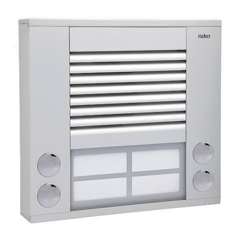 Platine de rue en aluminium - 10-104 - Niko - d'extérieur / sans caméra / à 4 boutons