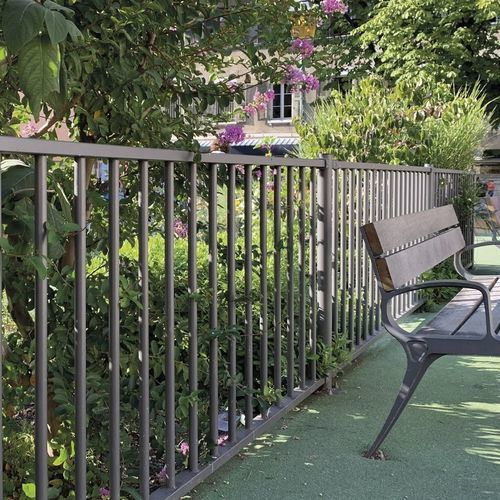 Clôture à barreaux - V80 - NORMACLO - pour parc de jeux / en acier galvanisé / en acier à revêtement par poudre