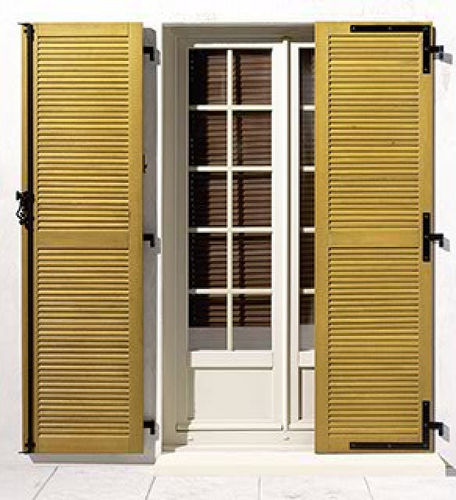 Volet battant - MENUISERIES ELVA - en bois / de porte