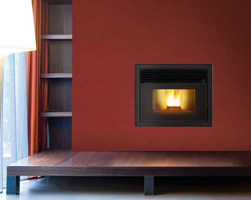 Insert de cheminée à granulés - QBOX 60 - MCZ - à convection forcée / contemporain / télécommandé