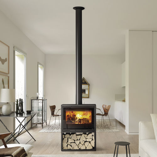 Poêle à bois - STEEL CASE - MCZ - 5 kW - 10 kW / à poser / contemporain