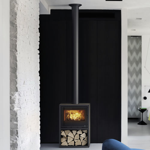 Poêle à bois - STONE CASE - MCZ - au sol / contemporain / en métal