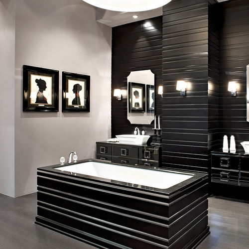 Baignoire à poser - DAPHNE - Oasis Group srl - en résine / blanche / noire