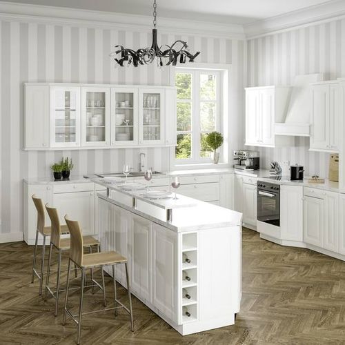 Cuisine classique - VENECIA - Allmilmö - en bois / avec îlot / en L