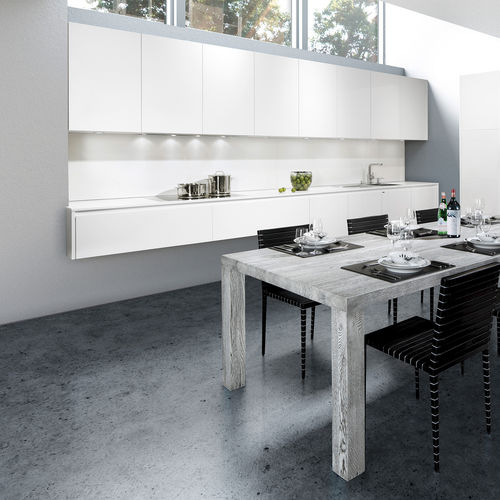 Cuisine contemporaine - MODERN ART - Allmilmö - en bois / sans poignée / blanche