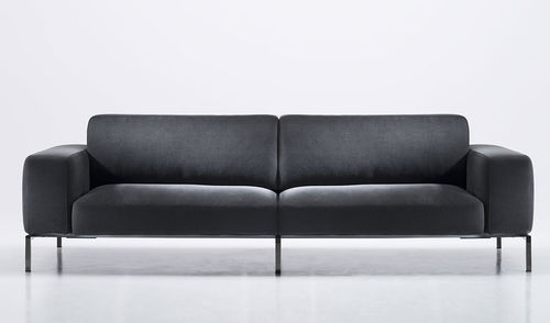 Canapé contemporain - SOFT TIME - Antidiva - en tissu / en cuir / noir