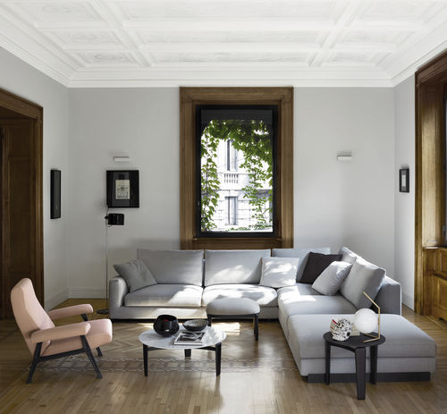 Canapé modulable - RENDEZ-VOUS  - Arflex - contemporain / en cuir / beige