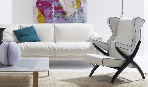 Fauteuil contemporain - FIORENZA - Arflex - en tissu / à oreilles / par Franco Albini