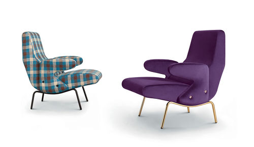 Fauteuil contemporain - DELFINO - Arflex - en tissu / avec repose-pieds