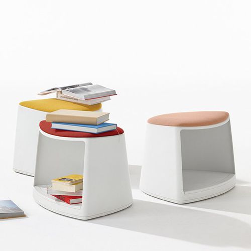 Tabouret contemporain - CILA GO - Arper - en cuir / en tissu / avec piètement en polypropylène