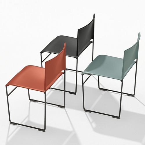 Chaise visiteur contemporaine - STACY - Arper - d'intérieur / en tissu / en cuir