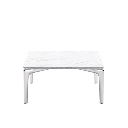 Table basse contemporaine - SAUL - Arper - en verre fumé / en marbre / avec piètement en aluminium
