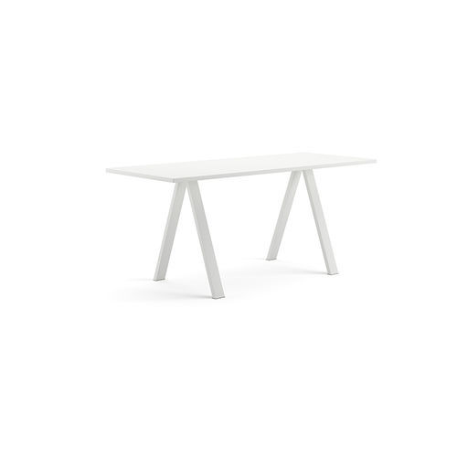 Table mange-debout contemporaine - CROSS - Arper - en mélaminé / en Fenix NTM® / avec piètement en acier laqué