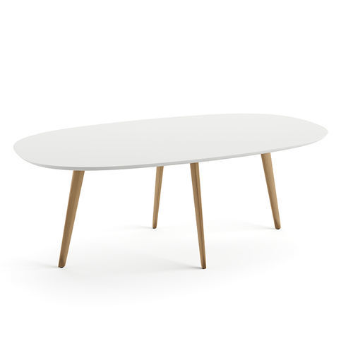 Table à manger contemporaine - GHER  - Arper - en MDF / avec piètement en chêne / ovale