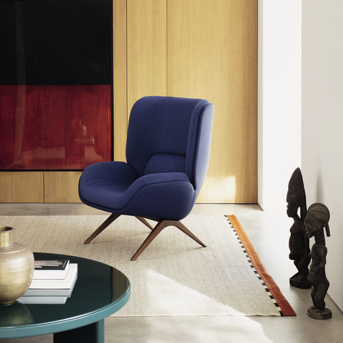 Fauteuil contemporain - LEPAL  - Arper - en tissu / en cuir / avec dossier haut
