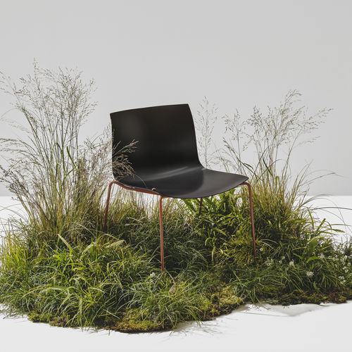 Chaise contemporaine - Arper - d'intérieur / en PaperShell / avec piètement en acier