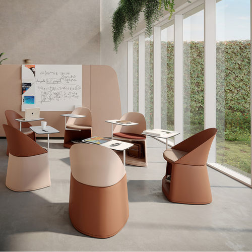 Chaise contemporaine - 2302 - Arper - d'intérieur / en polypropylène / en cuir