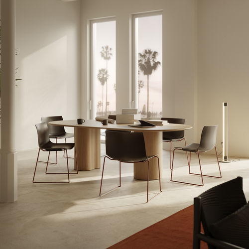 Table contemporaine - 7052 - Arper - en bois / en MDF / en chêne