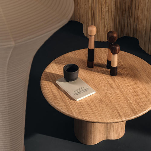 Table contemporaine - 7050 - Arper - en MDF / en chêne / avec piètement en bois