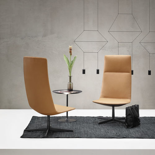 Fauteuil contemporain - CATIFA SENSIT  - Arper - en tissu / en cuir / avec dossier haut