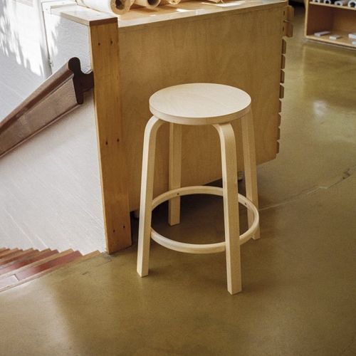 Tabouret de bar contemporain - 64 - Artek - en cuir / en tissu / en contreplaqué