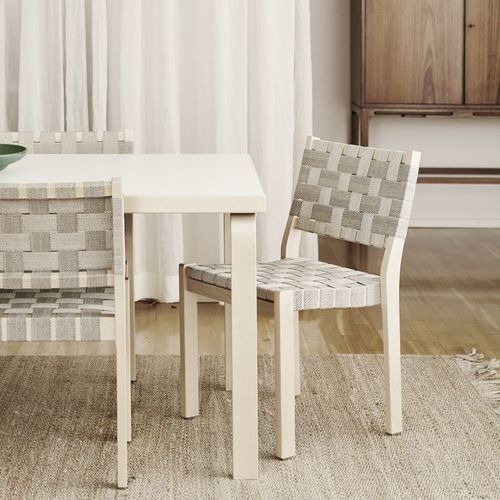 Chaise contemporaine - 611 - Artek - d'intérieur / en lin / avec piètement en bouleau