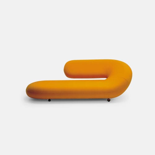 Méridienne contemporaine - Chaise Longue - Artifort - en tissu / à roulettes / bleue