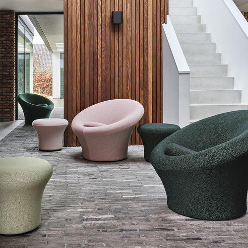 Fauteuil contemporain - Mushroom - Artifort - en tissu / gris / blanc