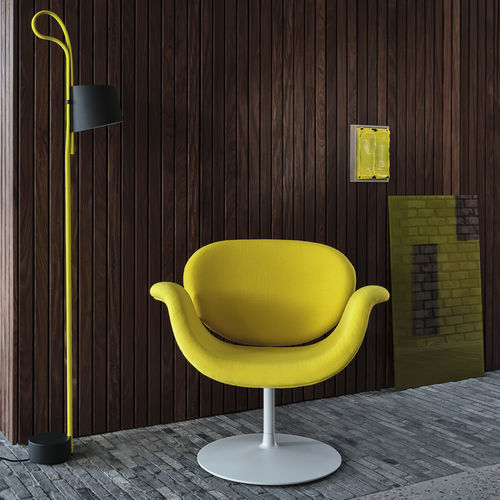 Fauteuil contemporain - Tulip Midi - Artifort - en tissu / en cuir / jaune