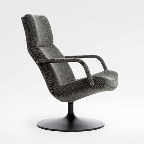 Fauteuil contemporain - F154-F156 - Artifort - en tissu / en cuir / en aluminium poli