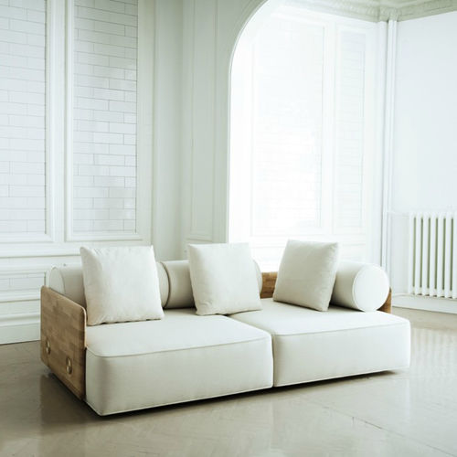 Canapé Art Déco - DECO  - Autoban - en tissu / blanc / en chêne