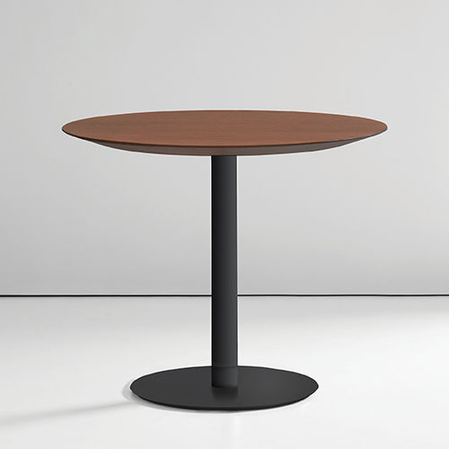Table contemporaine - QUIET - BERNHARD design - en Solid Surface / en acier inoxydable brossé / en noyer