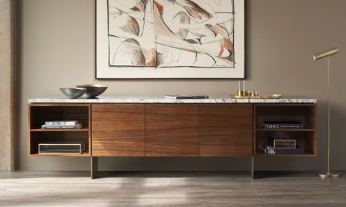 Buffet contemporain - MATERA - BERNHARD design - en acier inoxydable / en placage de bois / en noyer