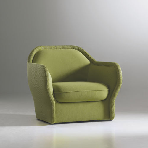 Fauteuil contemporain - BARDOT - BERNHARD design - en cuir / en tissu / avec coussin amovible