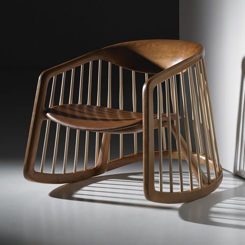 Fauteuil contemporain - HARPER - BERNHARD design - en cuir / en cerisier / en érable