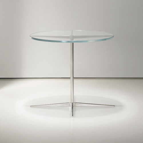 Table d'appoint contemporaine - FACET - BERNHARD design - en acier inoxydable / en verre trempé / avec piètement en acier inoxydable poli